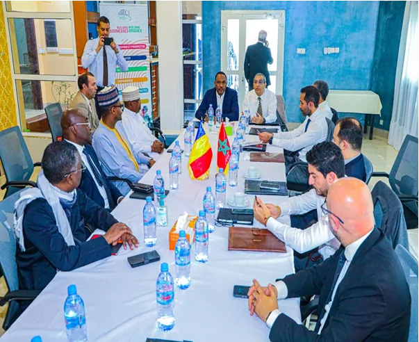 Délégation économique marocaine conduite par le Groupe Almada à la CACS-Tchad, N'Djamena.
