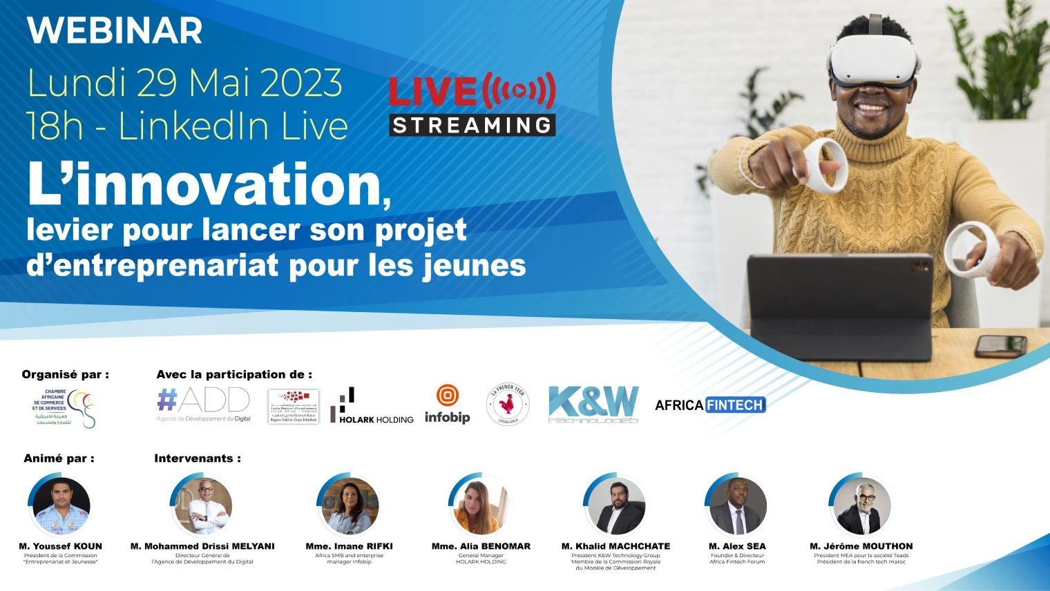 Webinaire sur l'innovation comme levier de l'entrepreneuriat des jeunes.